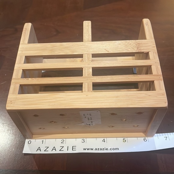 Small Wooden Organizer Box with Metal Brackets - Picture 6 of 8